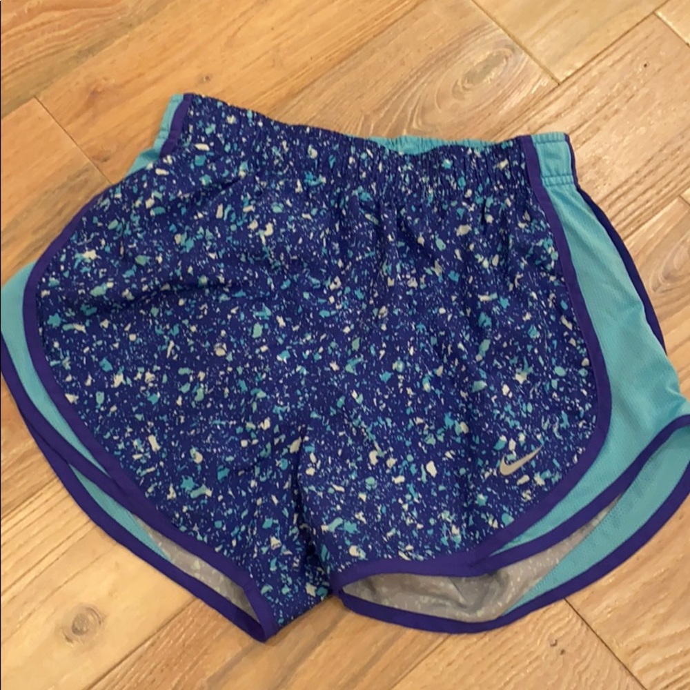 Blue patterned nike shorts